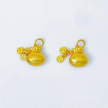 黄铜镀金如意算盘福袋吊坠diy配件平安扣吉言弯管天鹅挂坠金刚杵