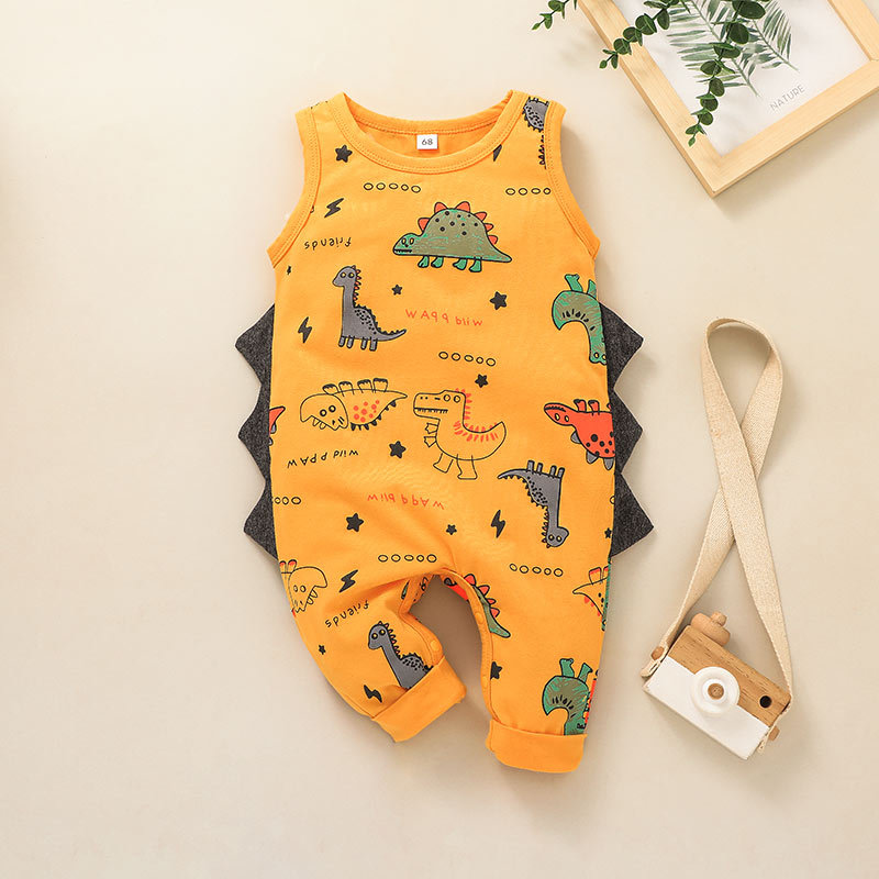 2021 Baby Dinosaur One-piece Children's Clothing Cartoon Baby Romper display picture 4