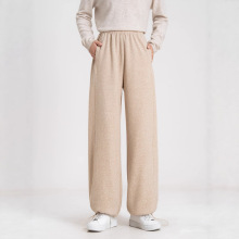 秋冬新款女裤高腰直筒裤加厚宽松显瘦垂感运动束口休闲裤子9226