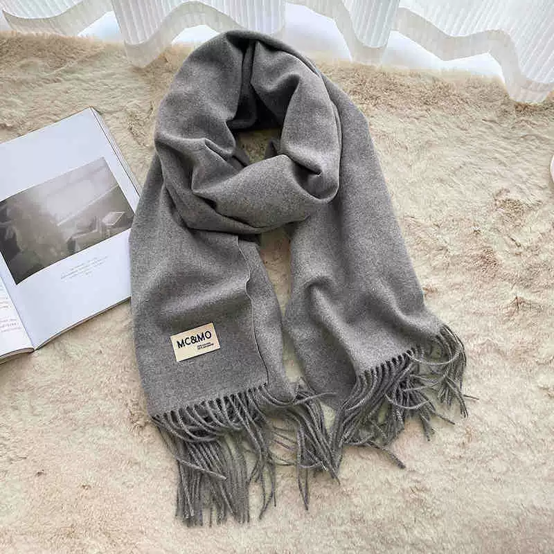 Colored winter scarf, red cashmere, keep warm universal cloak, increased thickness