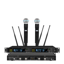 跨境P840无线麦克风真分集接收300米一拖二KTV话筒演出表演用设备