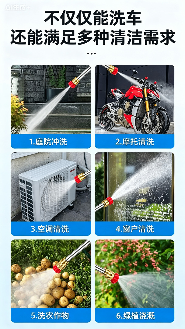 Cross-Border Wireless Lithium Battery High-Pressure Water Gun for Home Use, Portable Car Washing Machine with Supercharged Lithium Battery for Car and Floor Cleaning with Super Strong Pressure