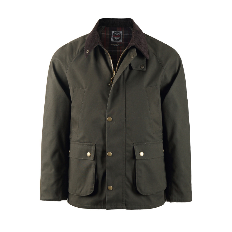 American Retro Hunting-Style Wax-Free Jacket, Amekaji Waterproof Windbreaker, Thickened Wool Waist-Cinching Barn-Style Coat