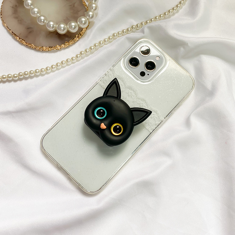 مرآة مستحضرات التجميل المحمولة الأصلية اللاصقة سيلفي حلقة Selfie Wind 3d لطيف حامل وسادة هوائية للهاتف المحمول القط display picture 4