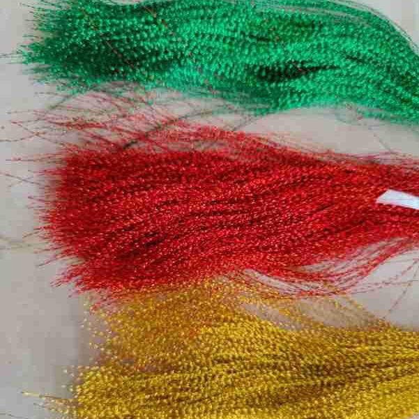 螺旋金属光泽反光丝弯曲草装饰串钩毛钩五彩幻水晶丝旋转丝片