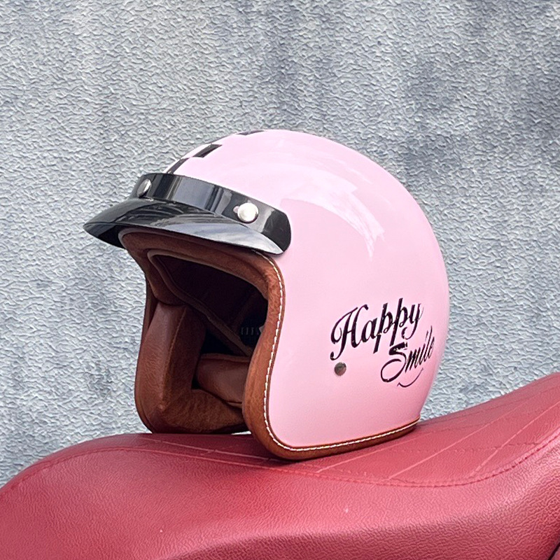ORZ casco retro para hombres y mujeres certificado 3C motocicleta eléctrica 3/4 casco medio casco cuatro estaciones personalidad universal pareja