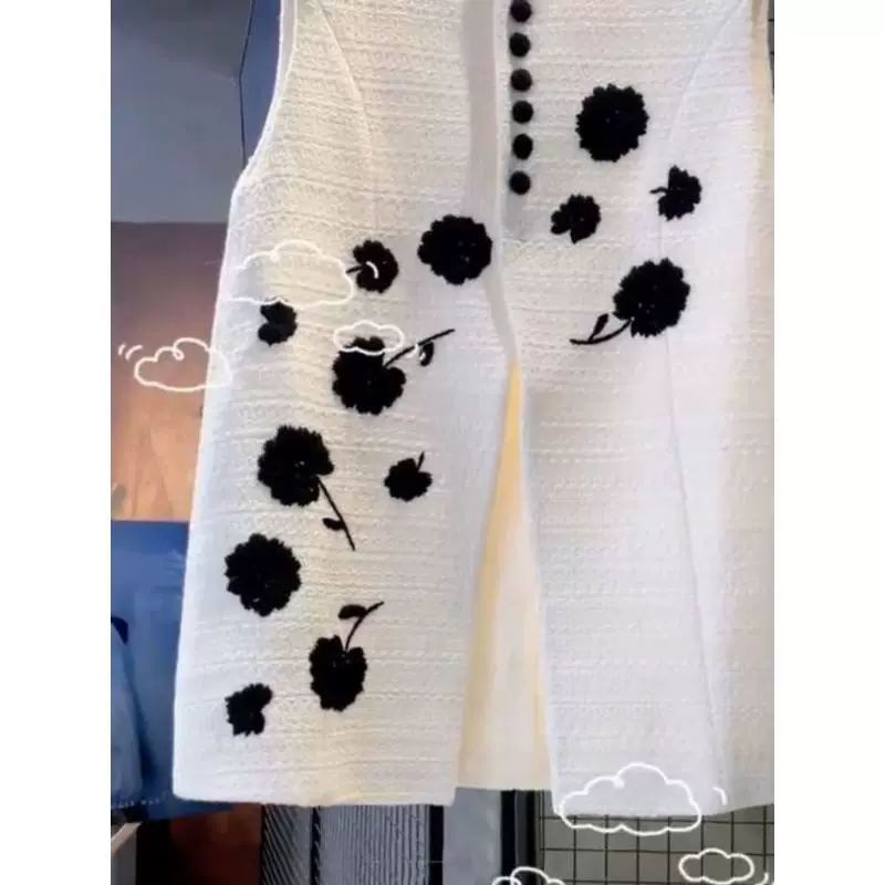 Белый топ без рукавов, ветровка, для подростков, французский стиль, стиль Chanel