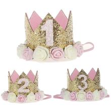 Baby Girl Hat First Birthday Decor Flower Party Crown Headba