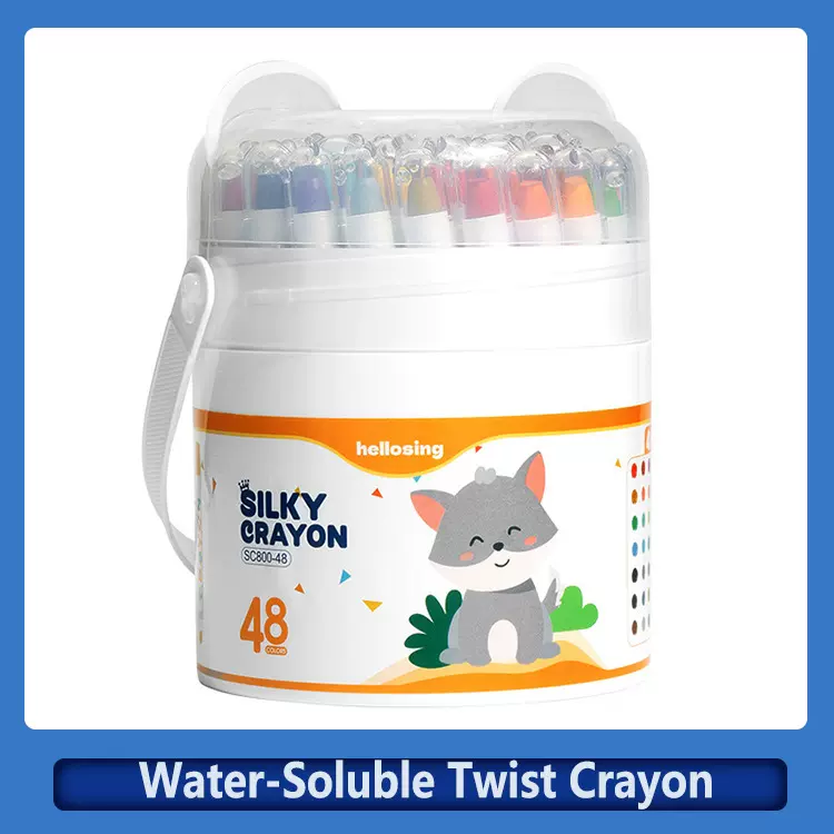 彩绘棒水溶性旋转蜡笔美术无毒油画棒可水洗炫彩棒24色儿童