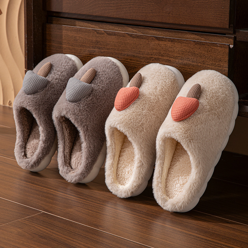 Autumn and Winter Cute Cotton Slippers for Men and Women at Home Indoor Thick-Soled Cartoon Soft-Soled Warm Plush Couple Furry Slippers Autumn and Winter Cute Cotton Slippers for Men and Women at Home Indoor Thick-Soled Cartoon Soft-Soled Warm Plush Couple Furry Slippers