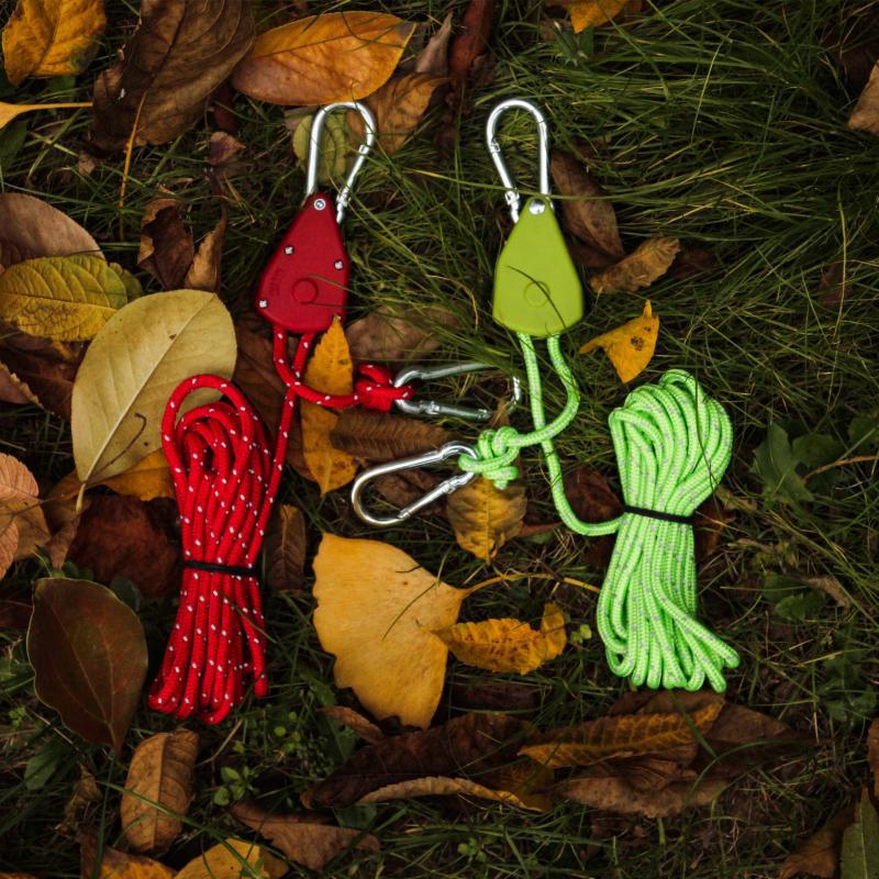Outdoor Pulley Adjuster Tent Holder Metal Adjustable Pulley Reflective Wind Rope Thickened Canopy Umbrella Rope 4mm