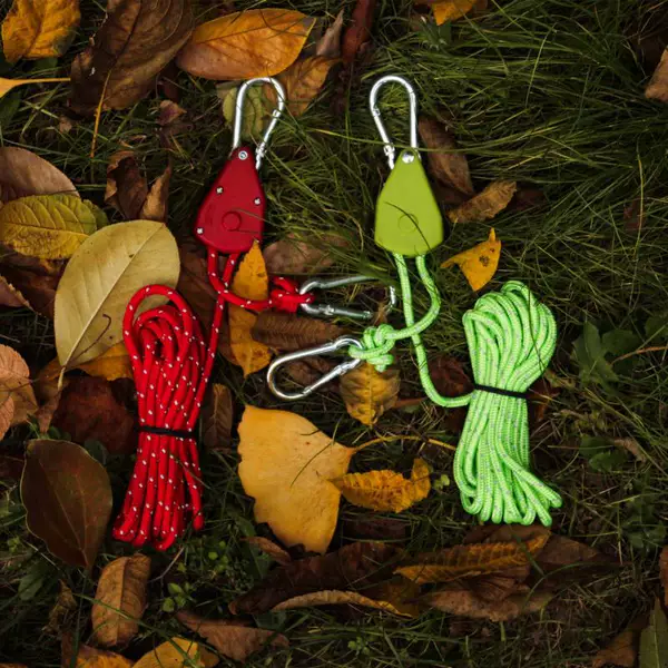 Outdoor Pulley Adjuster Tent Holder Metal Adjustable Pulley Reflective Wind Rope Thickened Canopy Umbrella Rope 4mm