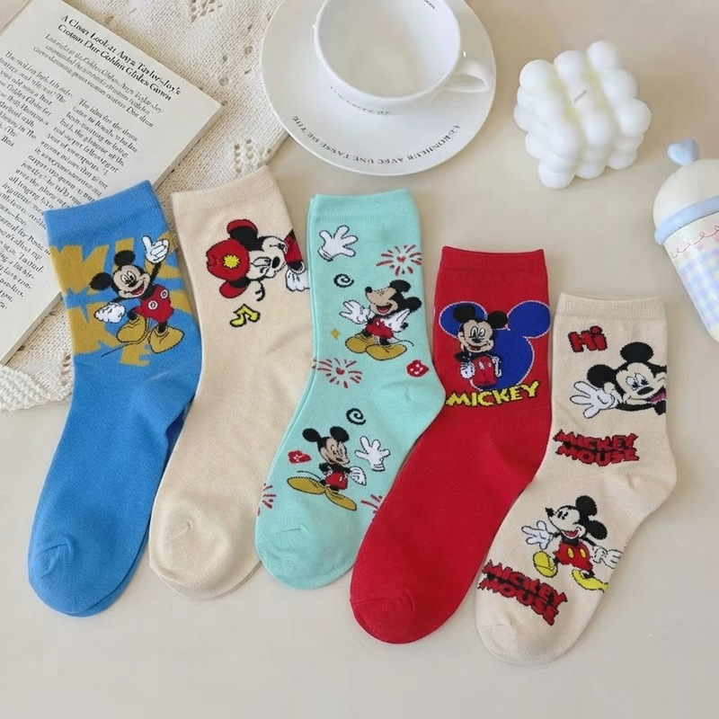Summer Mickey Mouse socks, trendy ins-style cartoon mid-calf socks, versatile and breathable socks for outdoor wear Summer Mickey Mouse socks, trendy ins-style cartoon mid-calf socks, versatile and breathable socks for outdoor wear