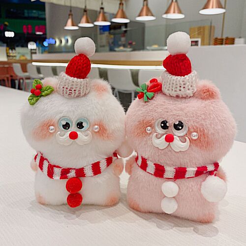 Handmade Christmas plush hamster doll, Santa Claus cartoon doll claw machine, creative holiday gift accessories