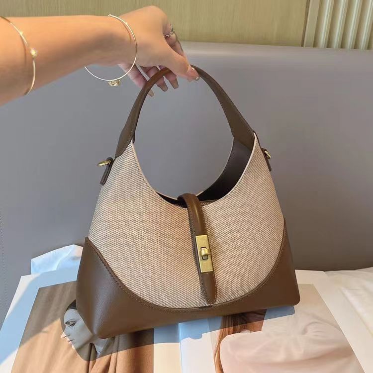 701g Weight Synthetic Leather Lining Material Zipper, Lock clasp Closure Type Single Shoulder Strap Strap Type Shoulder Bag Bags Type Casual, Daily, Shopping Occasion Pu Leather Material Splicing, Solid Color Pattern All Seasons Season Women's Gender Classic Style Style Dumpling Shape Shape Women's Pu Leather Splicing Solid Color Classic Style Dumpling Shape Zipper Lock Clasp Shoulder Bag 11