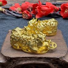 欧币金镂空金钱貔貅吊坠 黄铜镀金仿金镂空钱币貔貅男女饰品