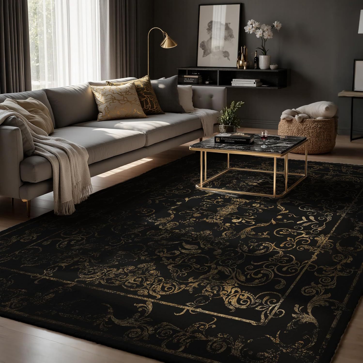 (Cross-border trading), retro non-slip carpet made of faux fur for living room 4