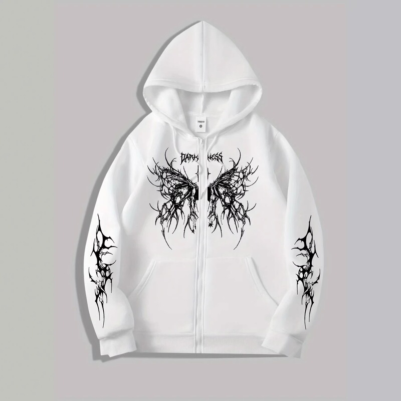Dark Sweatshirt Women's Hoodie Gothic Y2K Couple Harajuku Large Size Printed Hooded Sweatshirt