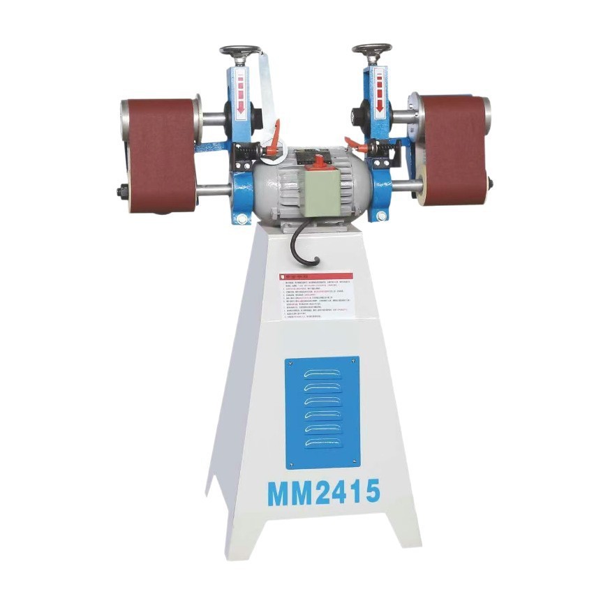 小型抛光机MM2415卧式海绵砂砂带机打磨机海绵轮磨光机双头砂