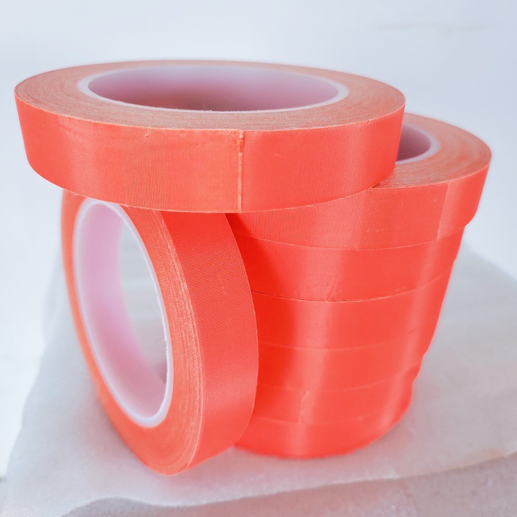 耐磨橙色玻璃布高温线速胶带 线速包裹橘红玻璃布胶带 红色玻璃布