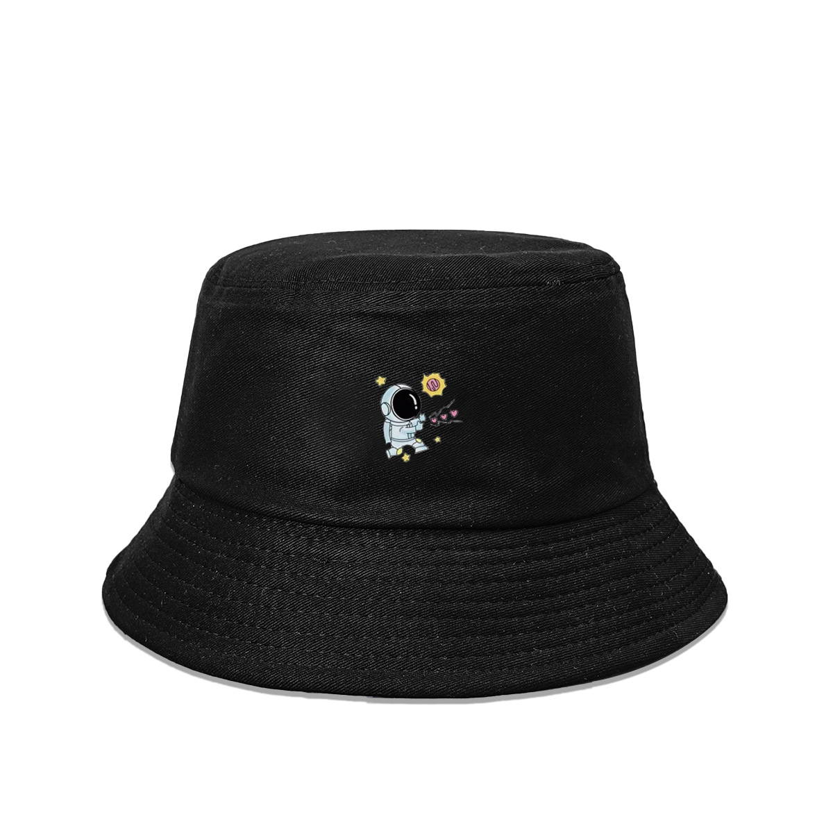 Summer Cute Cartoon Astronaut Pattern Wide Brim Bucket Hat display picture 6