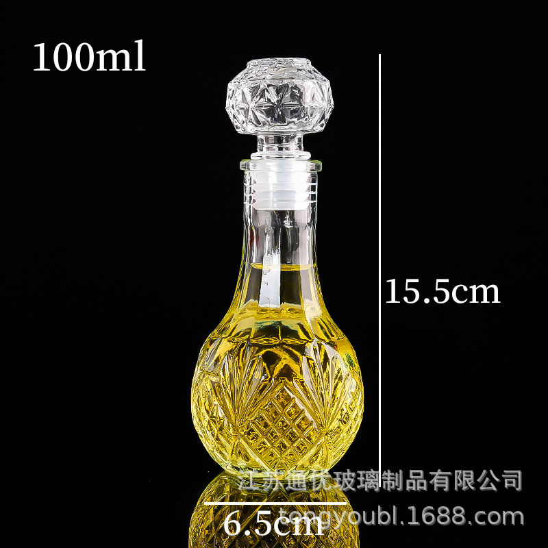 Pequeña botella de vino de vidrio resistente a altas temperaturas decantador a prueba de fugas pequeña botella de vino decoración moderna simple 50ml-150ml separador de vino