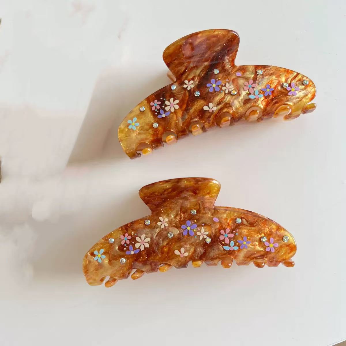 European and American Style Hair Accessories for Women, Foreign Trade Hair Clips with Rhinestones, Large Acetate Acrylic Claw Clips for Updos, Back of the Head Hair Clips