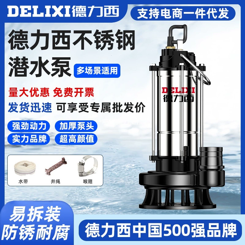 Портативный водяной насос Delixi, 220 В, бытовой небольшой водяной насос, высокий подъем, большой расход, сельскохозяйственный оросительный погружной насос