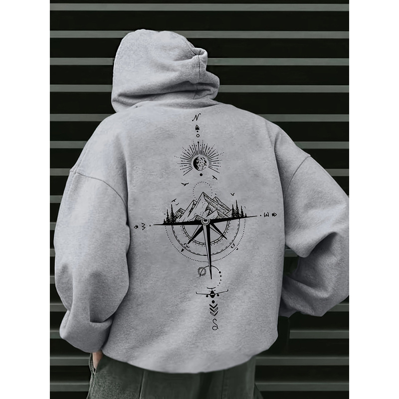 American Retro Trendy Pullover Hooded Sweatshirt for Men 2025 Spring and Autumn New Loose High Street Casual Versatile Top