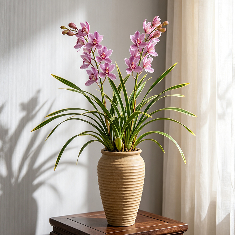 Ceramic orchid flower pot for home use, rough pottery pot for indoor plants, with holes, suitable for coffee table and desktop decoration Ceramic orchid flower pot for home use, rough pottery pot for indoor plants, with holes, suitable for coffee table and desktop decoration