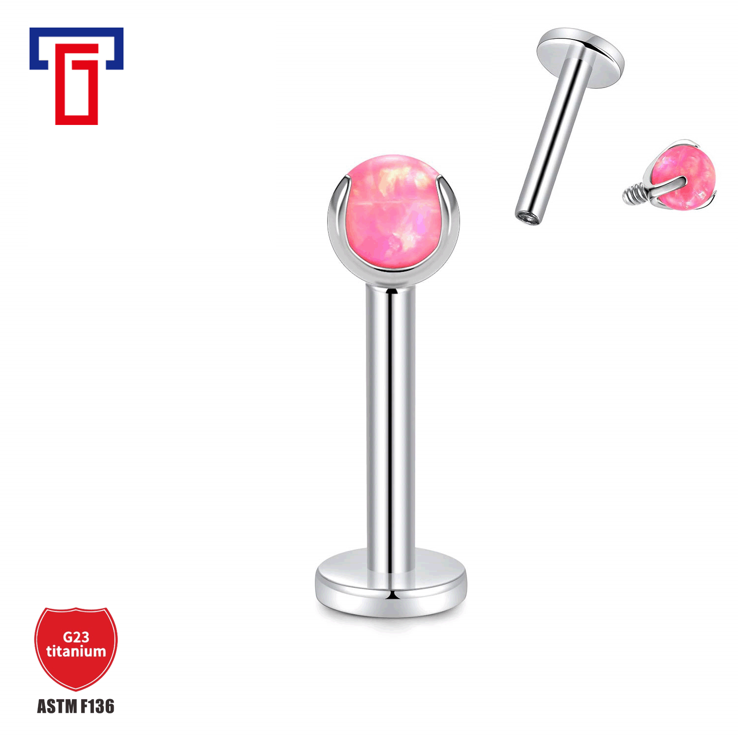 Pointed titanium steel lip stud product view