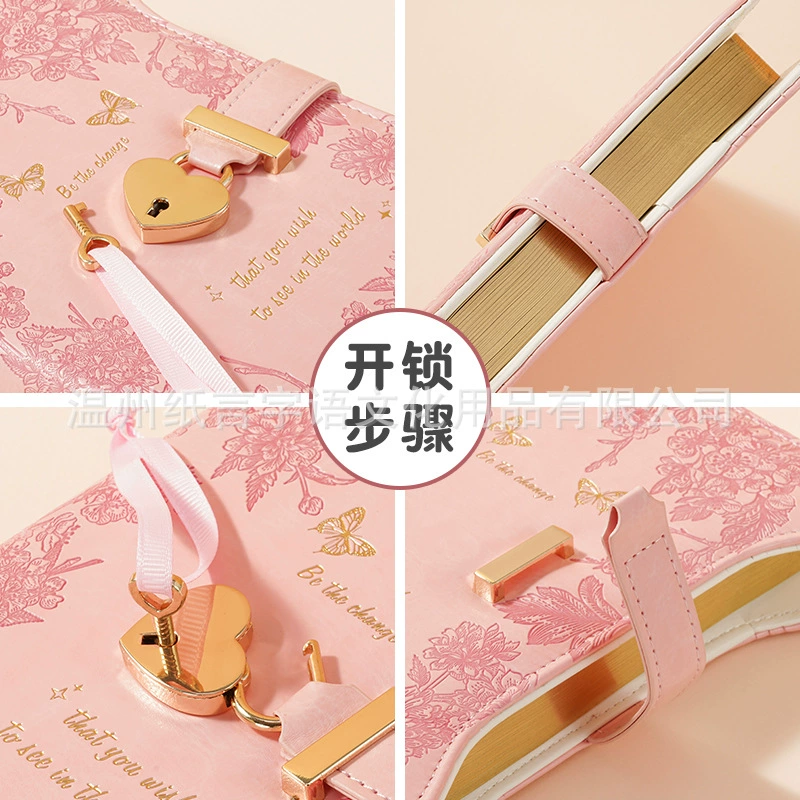 Notebook B6 Retro Lock Diary, Thick Student Notebook, Japan/Korea Style, Multiple Cover Colors