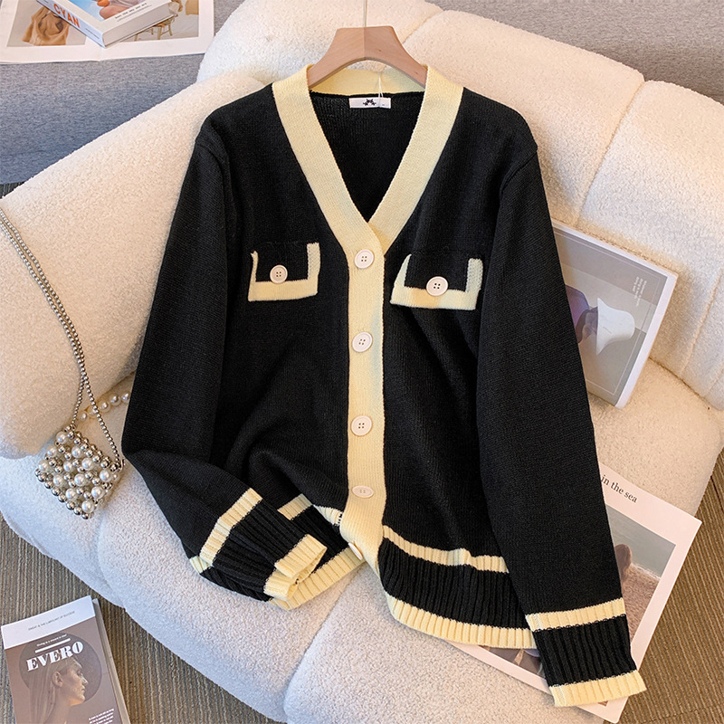 130-320 Large Women's Small Fragrant Wind Knitted Sweater 2024 Autumn/Winter New Slightly Fat mm Fashionable Style Coat