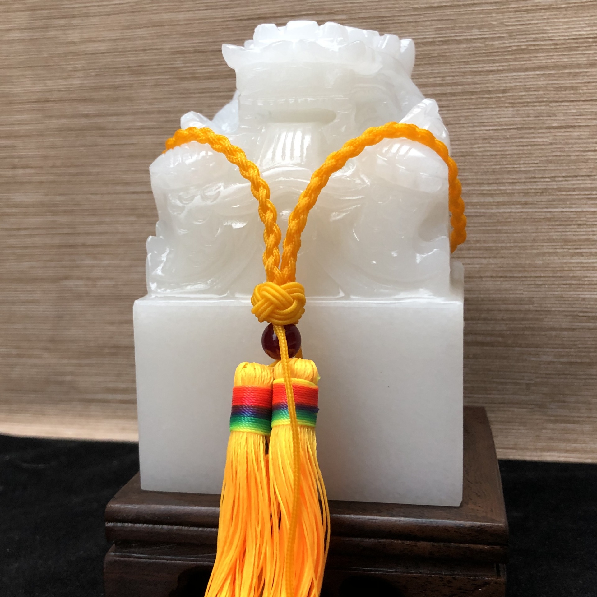 天然玉石龙印章盘龙玉玺汉白玉九龙印章摆件公司篆刻书法章礼品