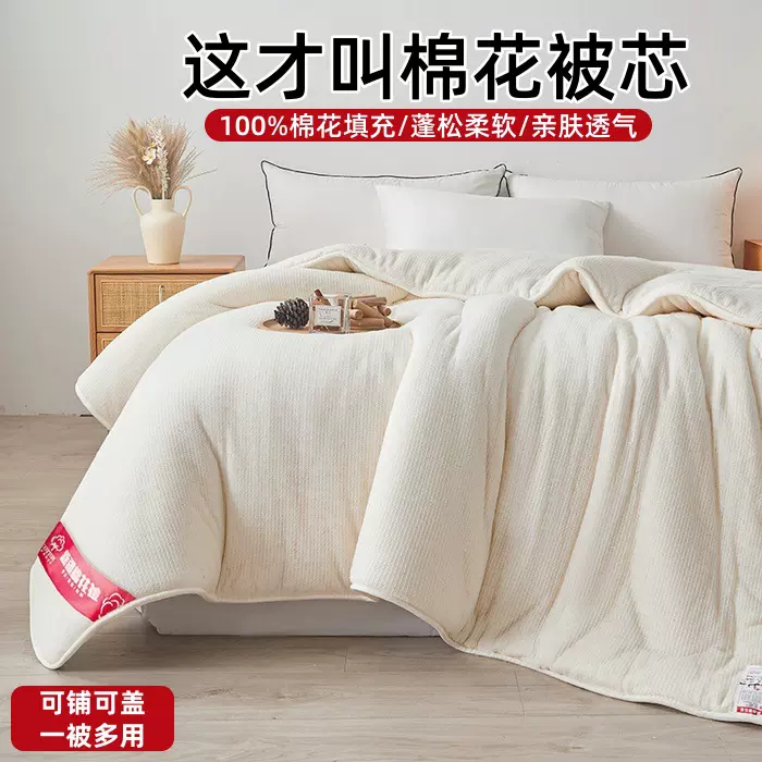 棉被新疆纯棉花被子加厚冬被单人保暖棉絮床垫被褥子网纱全棉被芯