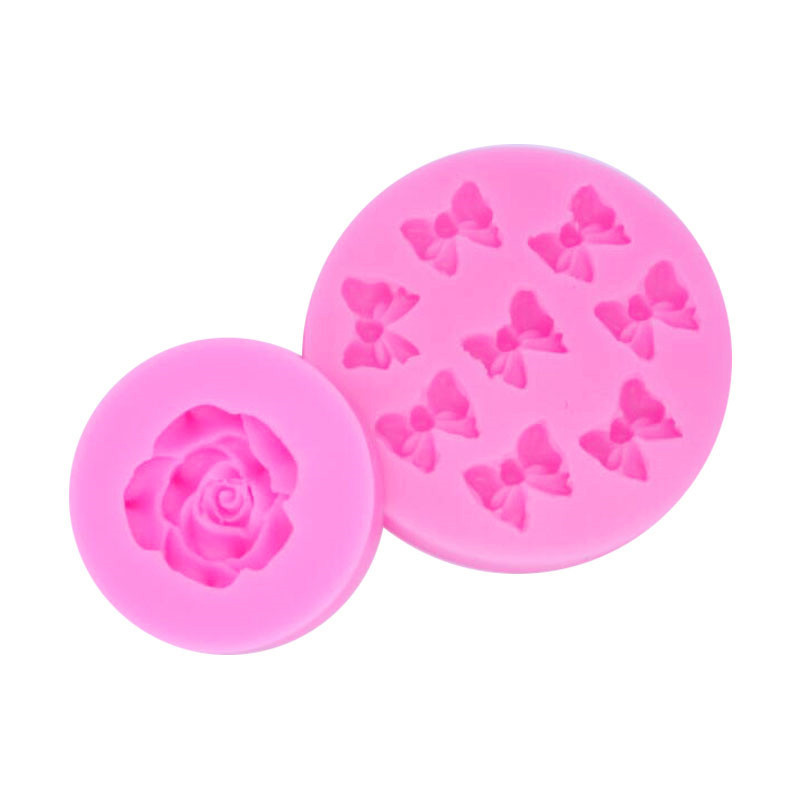 Bowknot girasol flor Rosa molde de silicona fondant molde de chocolate decorativo