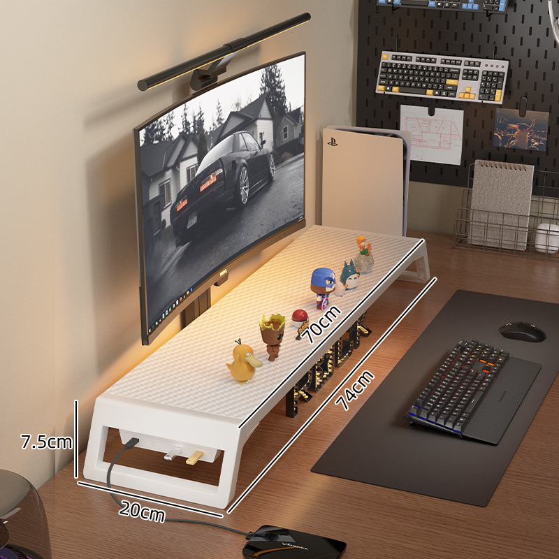 デスクトップコンピュータ高架モニタースクリーンサポートスタンドeスポーツデスクトップパッド高さベースデスク収納ラック|undefined