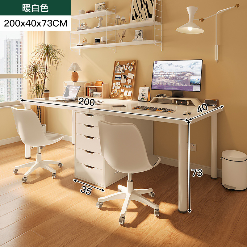 Mesa de escritorio para dos personas, mesa de computadora moderna, dormitorio, mesa de estudio simple, mesa de escritura, mesa de trabajo