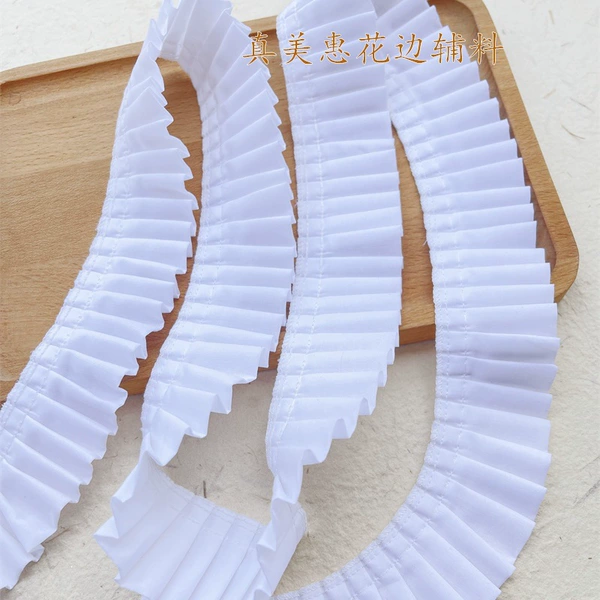 1 meter length price bleached white pleated 4 cm wide