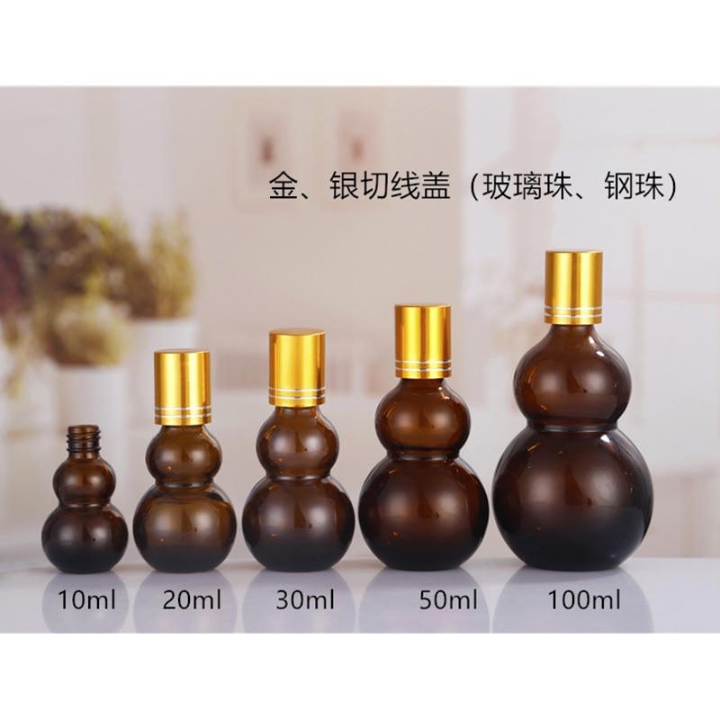 卸売 20 ミリリットルサンプル茶色のシングルおよびダブルひょうたんエッセンシャル オイル ボトル スプレー ローション詰め替えボトル空ボトル複数仕様在庫あり|undefined