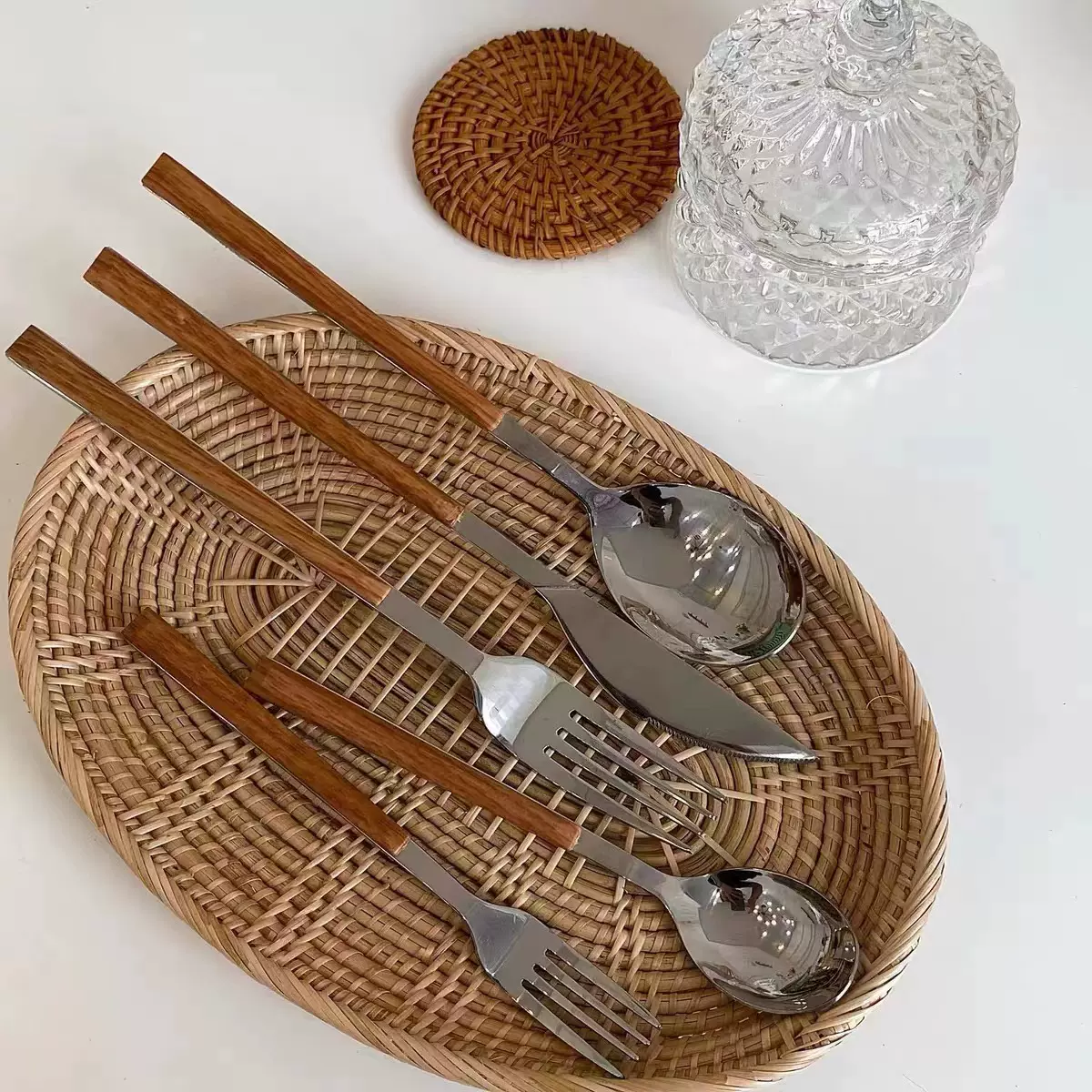 创意葡萄牙仿木柄不锈钢餐具套装便捷高颜值西餐牛排刀叉勺一件套