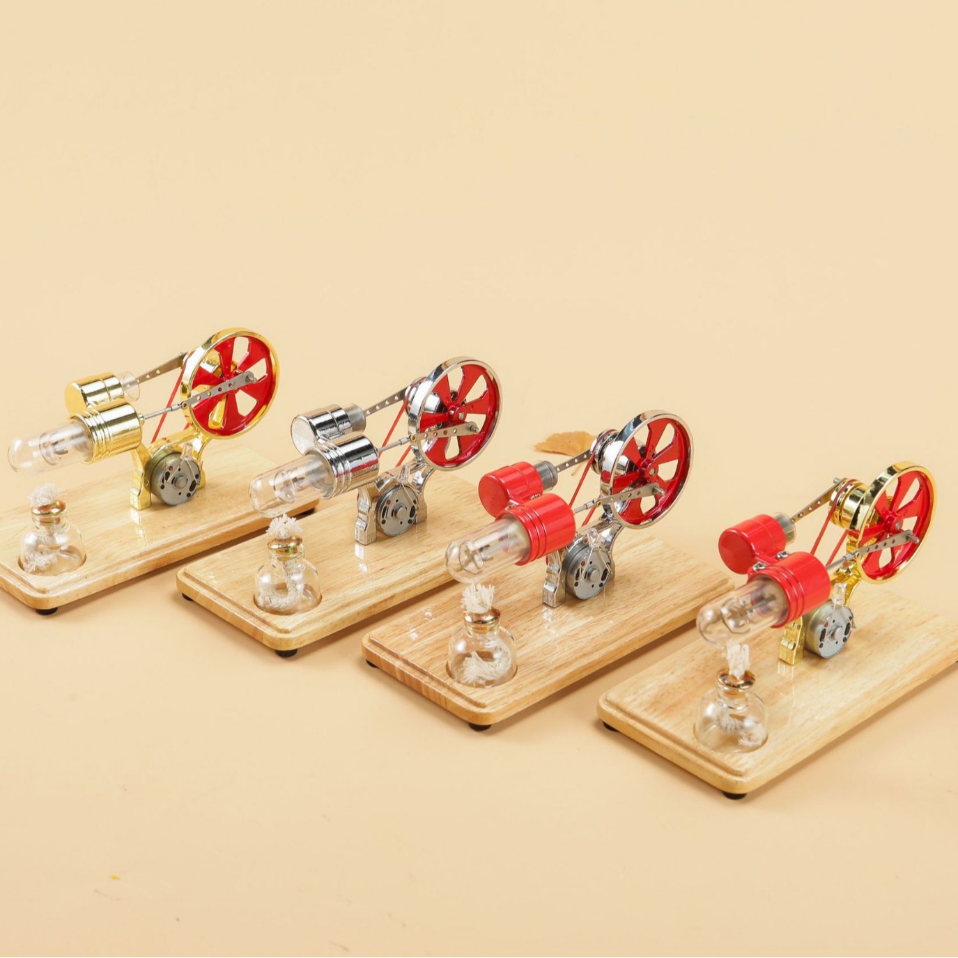 四色斯特林发动机发电机模型科学物理实验科教玩具