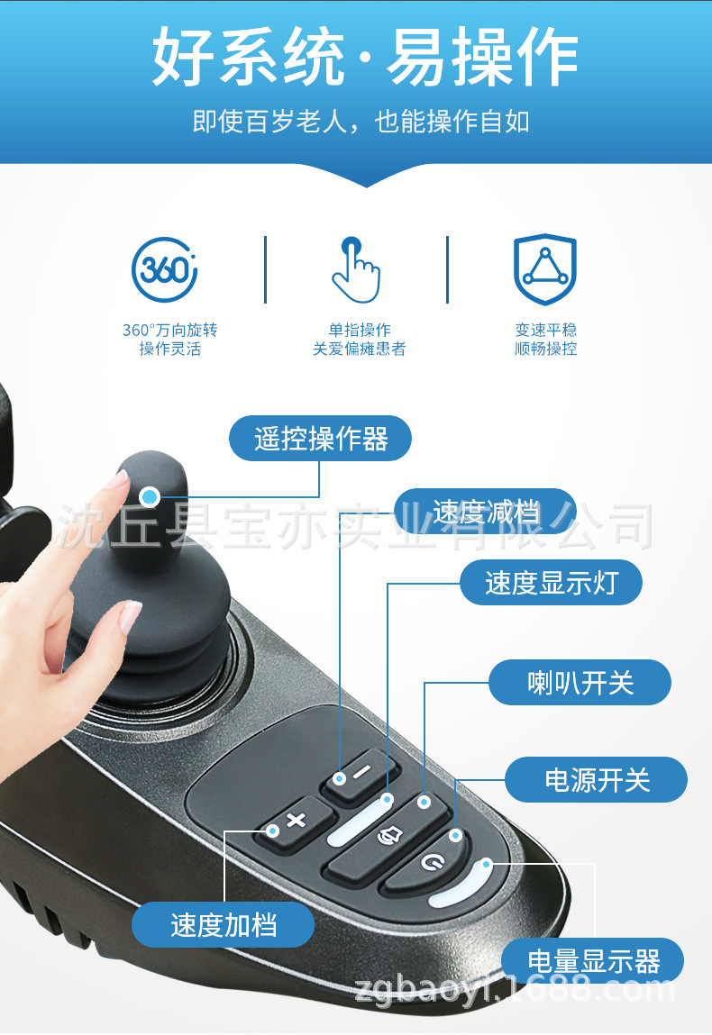 Wide-Body Electric Wheelchair for the Elderly, Smart Fully Automatic Folding Electric Wheelchair for Seniors