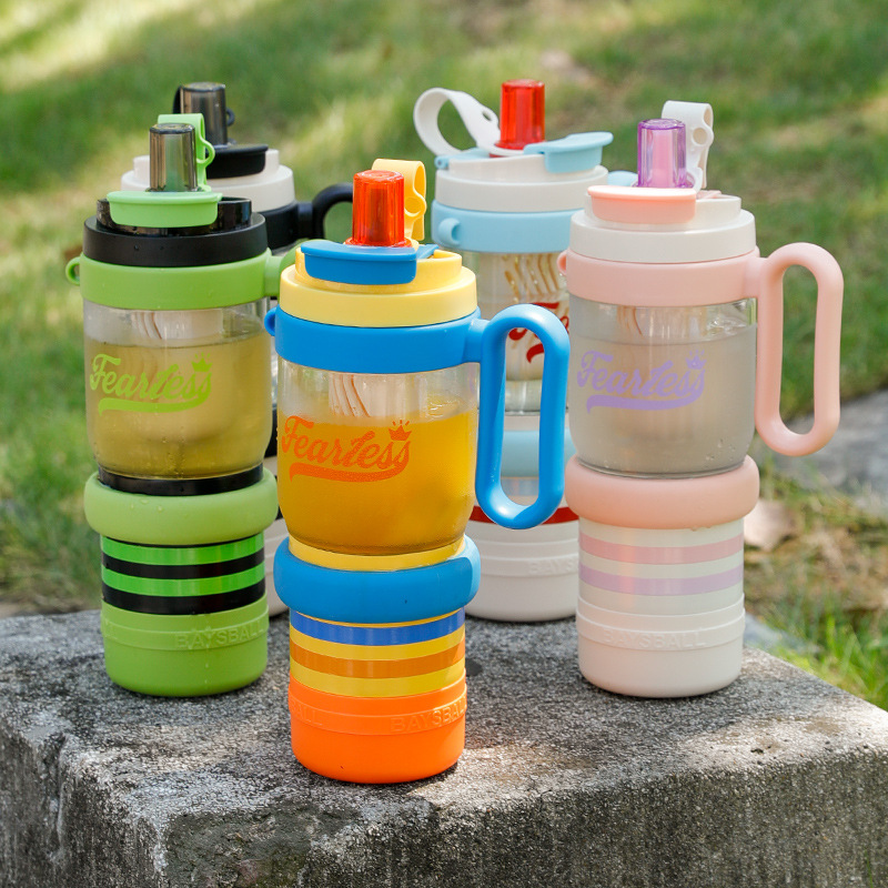 1000ml 4in1 316 스테인리스 손잡이 빨대 보온 텀블러