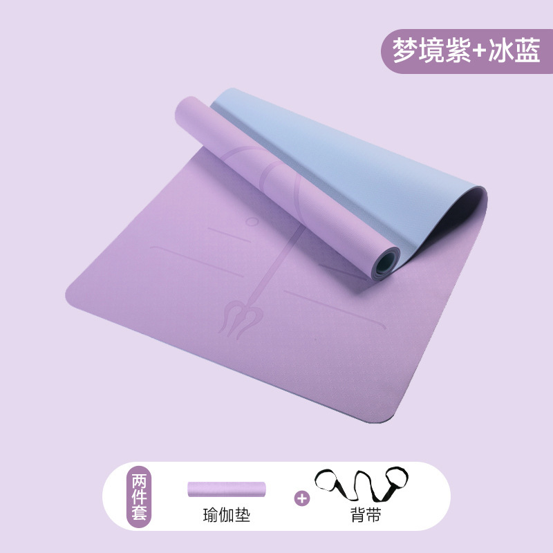 メーカー在庫卸売 tpe 拡張 80 センチメートル厚さ 8 ミリメートルポジションラインヨガマット二層二色フィットネスマット|undefined