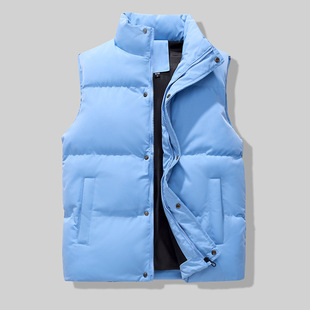 Casual Men's Vest Sleeveless Warm Autumn and Winter New Arrival Loose Solid Color plus size Fashion Collar Hong Kong Style Coat Trendy