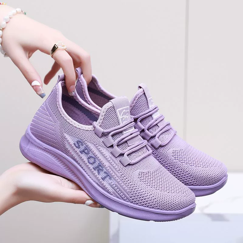 Весенне-летний новый стиль старых северных тканевых туфель для женщин, повседневная спортивная обувь на плоской подошве, дышащая студенческая обувь с вязаной вязкой, туфли для папы, женские одинарные туфли.