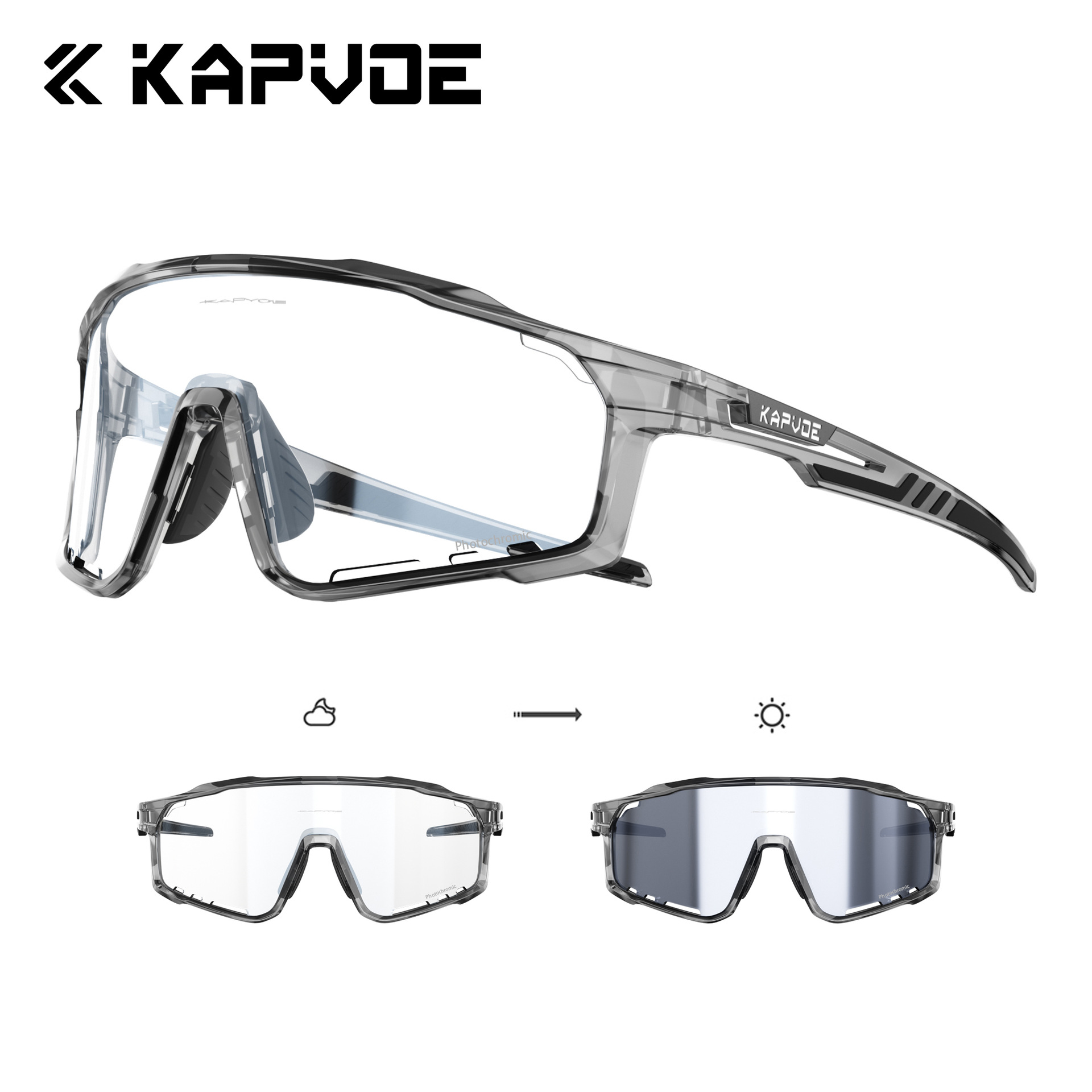 Gafas Fotocromáticas y Antivaho de Ciclismo TR90 Antivaho, Protección UV, A Prueba de Viento