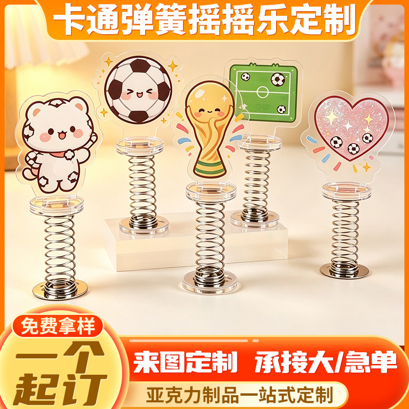 Cartoon acrylic spring shaker custom photo sticker creative car and desktop decoration