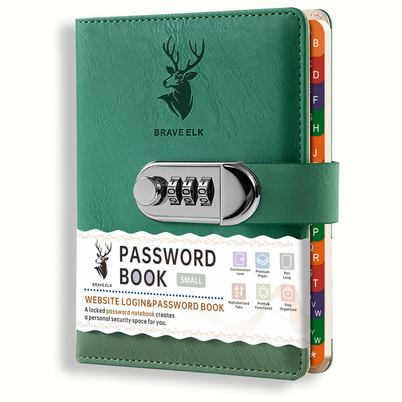 Cross-Border Exclusive Supply of B6 Password Lock Code Books, English Website Address Books with Alphabet Index, Record Notebooks in Stock